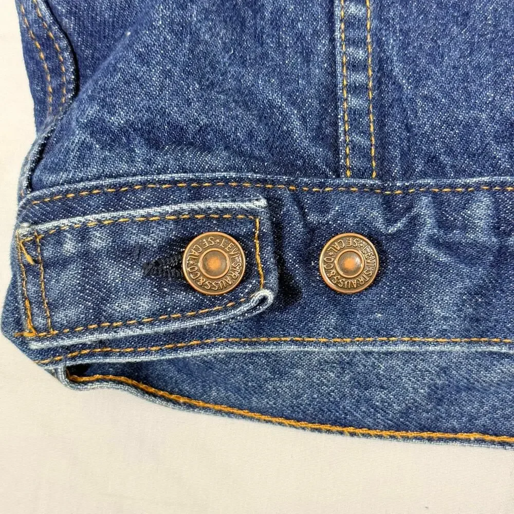 Vintage 1988 Levis 71506 Blanket Lined Denim Trucker Jacket 38L USA Workwear